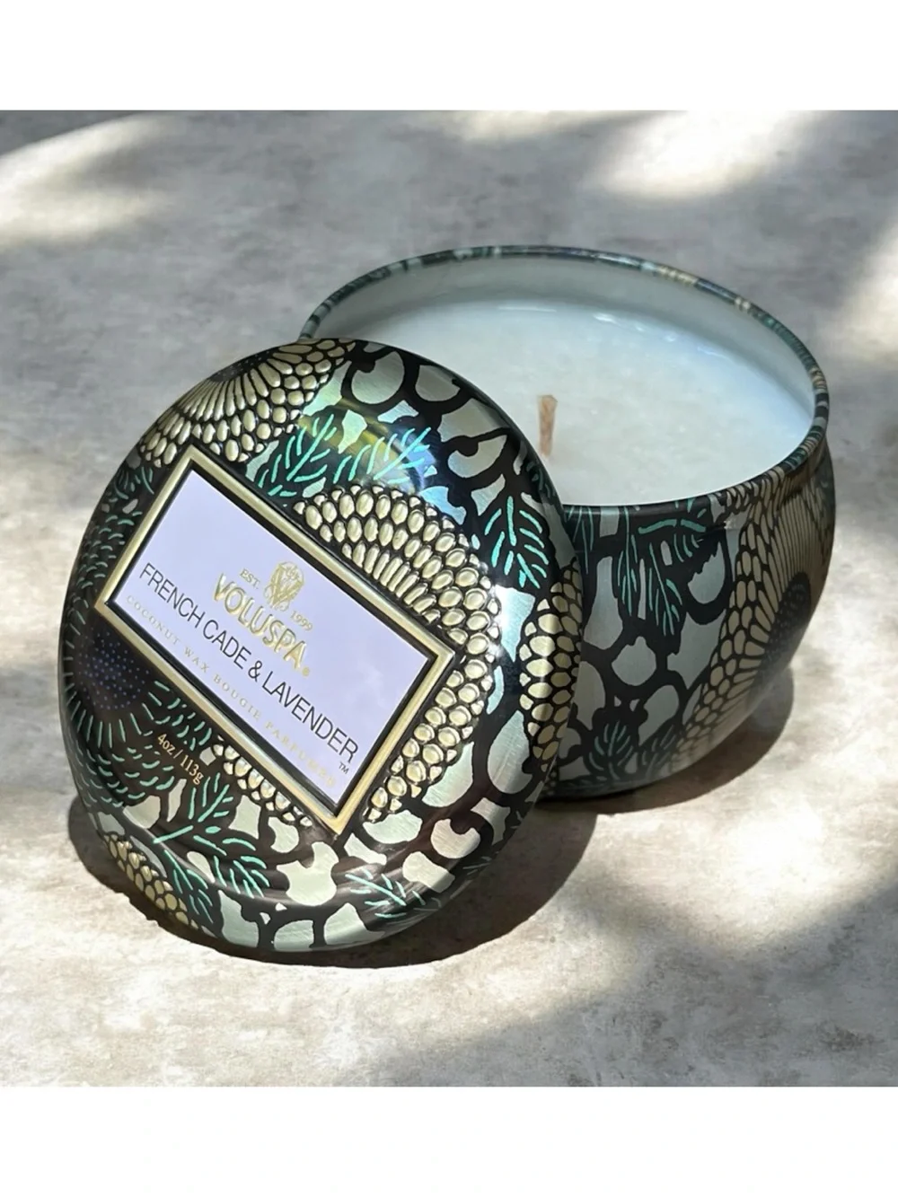 NEW Voluspa FRENCH CADE LAVENDER Mini Tin Candle, 4 oz